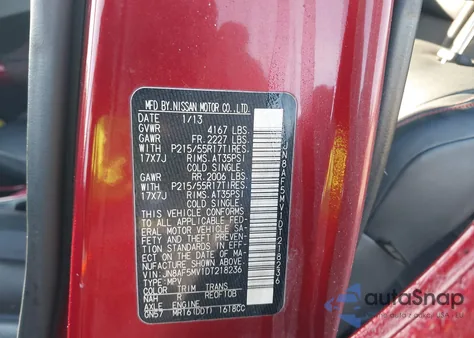 2013 Nissan Juke Sl z USA, uszkodzony, nr VIN JN8AF5MV1DT218236